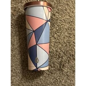 TAL Stainless Steel Coolie Tumbler, 24 fl oz in Pink And Blue Geo Pattern. ‎ NWT